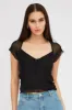 Black Mesh Top Short Sleeve sold by Ally Fashion