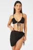 Black Ruched Frill Bikini Set sold by Ally Fashion