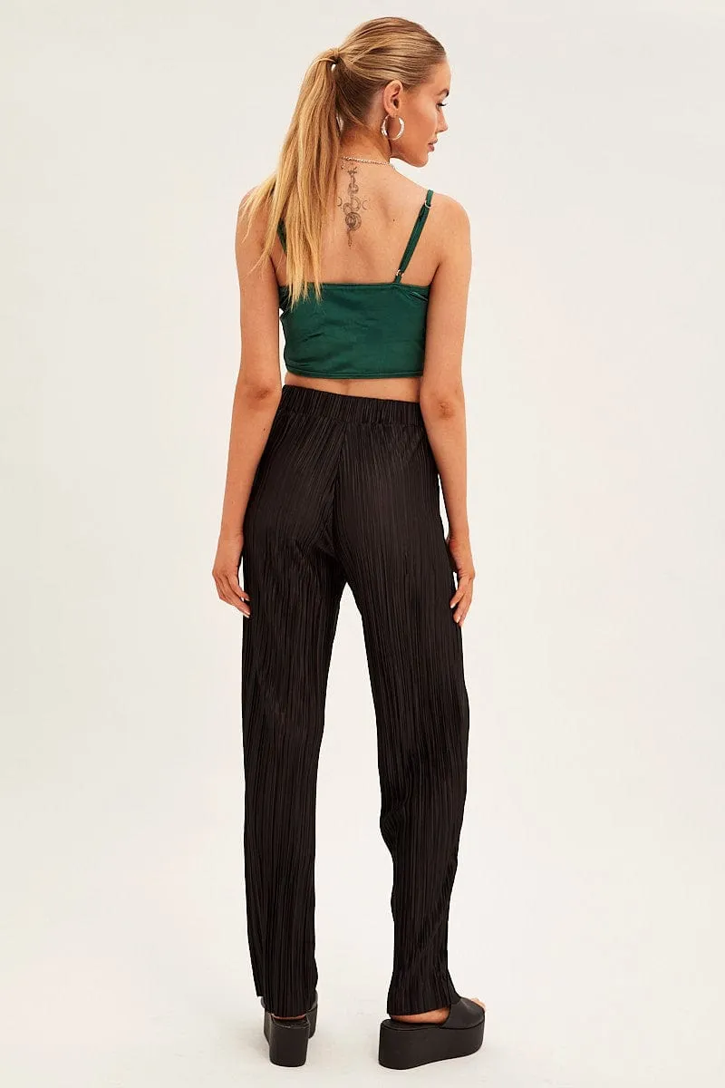 Black Plisse Pants Wide Leg sold by Ally Fashion product image thumbnail 5