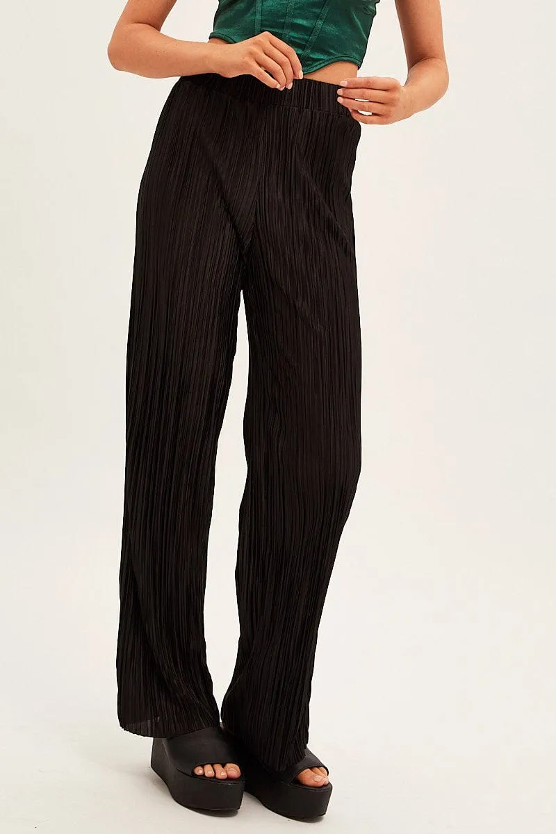Black Plisse Pants Wide Leg sold by Ally Fashion product image thumbnail 2