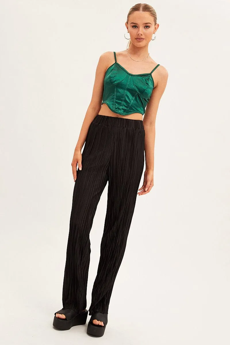 Black Plisse Pants Wide Leg sold by Ally Fashion product image thumbnail 3