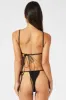 Black Ruched Frill Bikini Set sold by Ally Fashion
