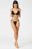 Black Ruched Frill Bikini Set sold by Ally Fashion