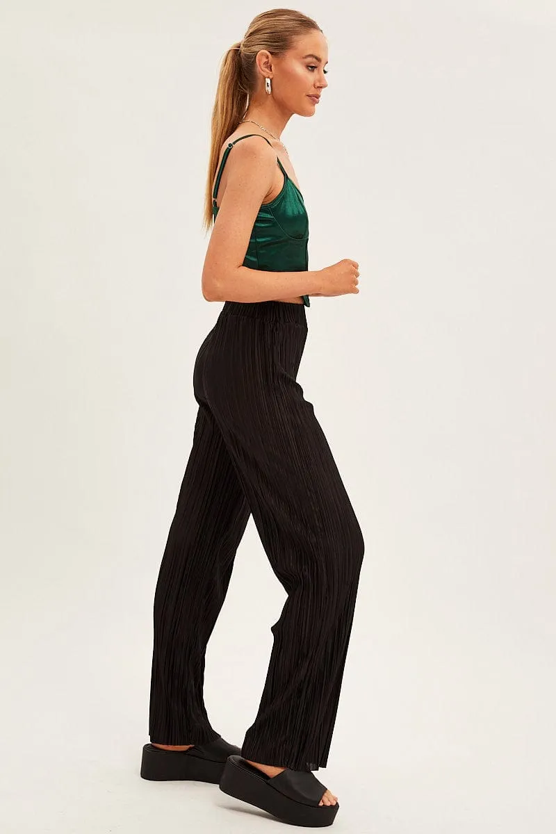 Black Plisse Pants Wide Leg sold by Ally Fashion product image thumbnail 4