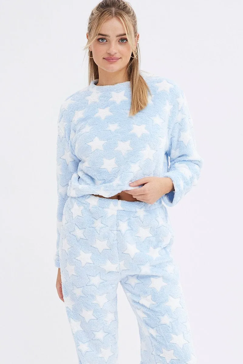 Blue Print Fluffy Pj Star Print Cosy Pyjama Set sold by Ally Fashion product image thumbnail 2