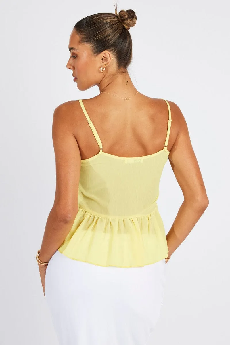 Yellow Tie Up Top Singlet sold by Ally Fashion product image thumbnail 5