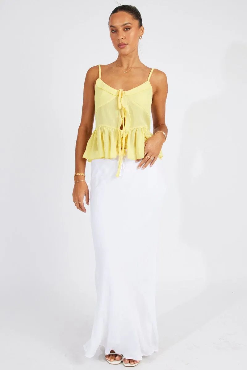 Yellow Tie Up Top Singlet sold by Ally Fashion product image thumbnail 2