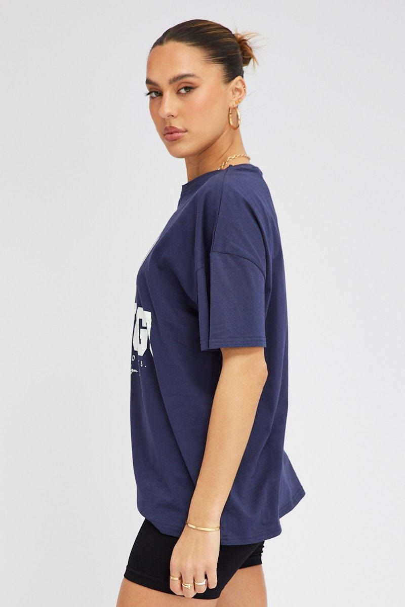 Blue Graphic tee Chicago Tennis Slogan Oversize t-shirt sold by Ally Fashion product image thumbnail 4