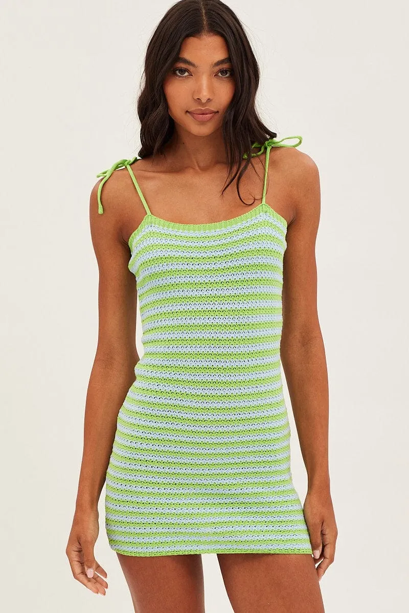 Stripe Knit Dress Sleeveless Mini sold by Ally Fashion product image thumbnail 3