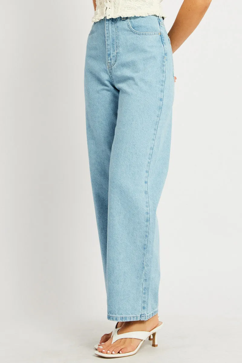 Denim Wide Leg Jean High Rise Crop sold by Ally Fashion product image thumbnail 4