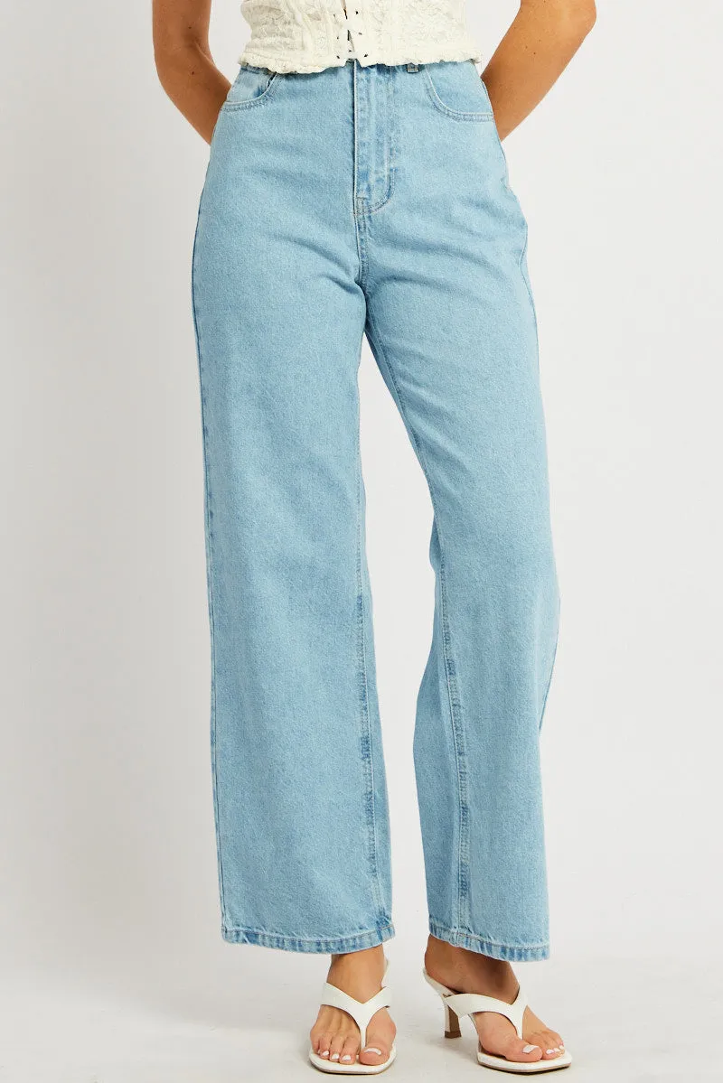 Denim Wide Leg Jean High Rise Crop sold by Ally Fashion product image thumbnail 3