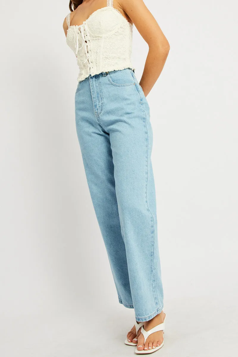 Denim Wide Leg Jean High Rise Crop sold by Ally Fashion