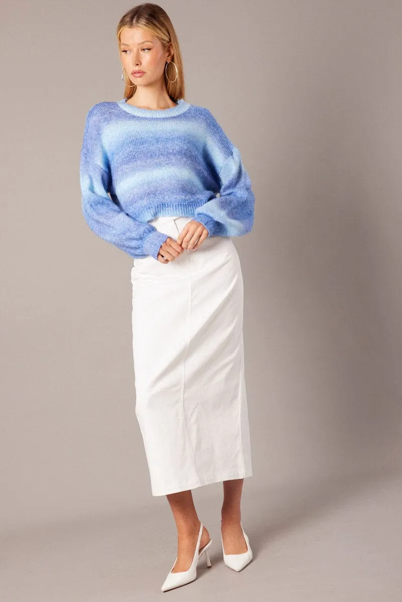 White Tailored Skirt Midi Mid Rise sold by Ally Fashion product image thumbnail 2