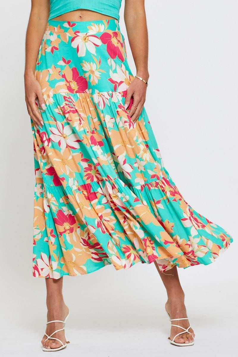 Print Elastic Waist Maxi Skirt sold by Ally Fashion product image thumbnail 2