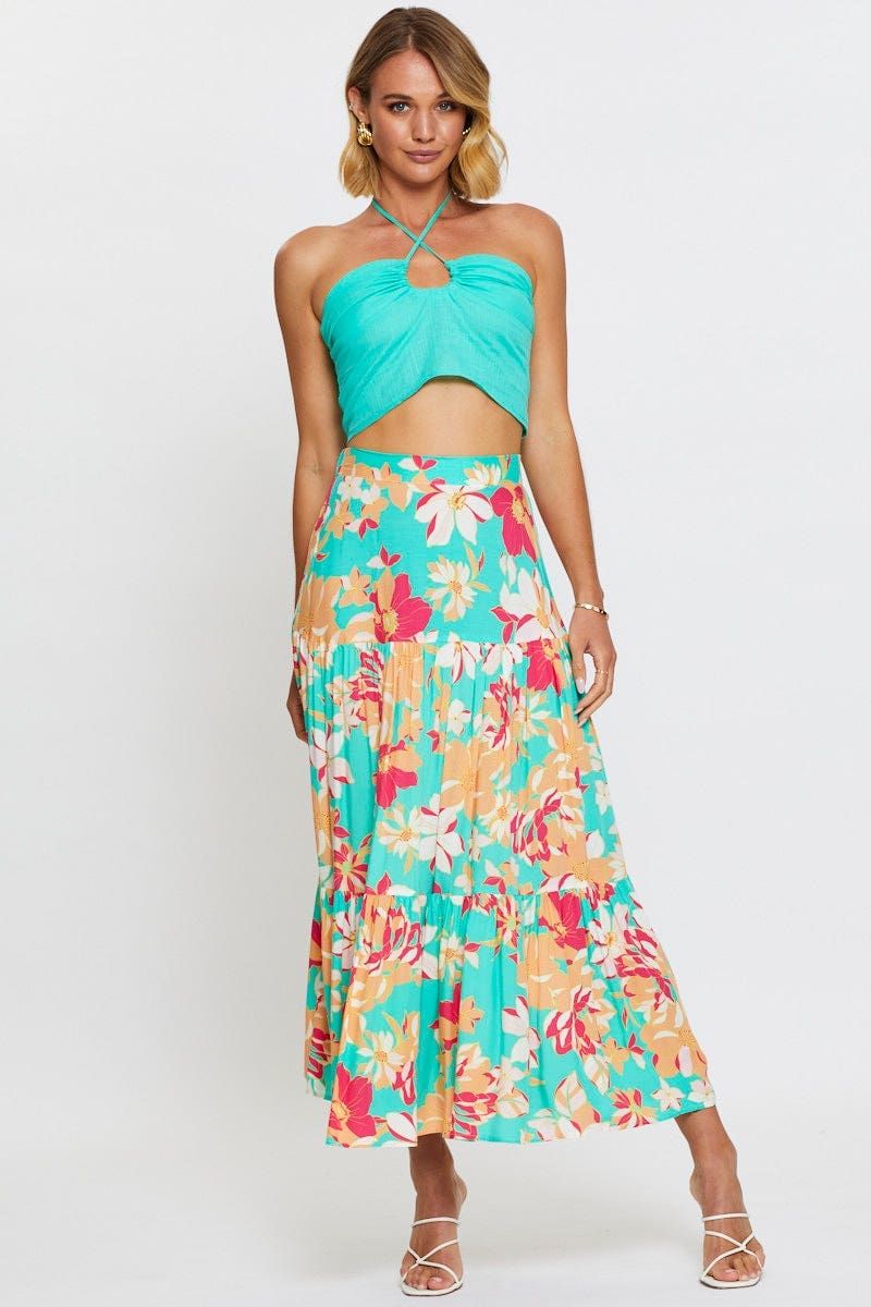 Print Elastic Waist Maxi Skirt sold by Ally Fashion product image thumbnail 3