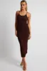 Brown Knit Midi Dress Sleeveless sold by Ally Fashion
