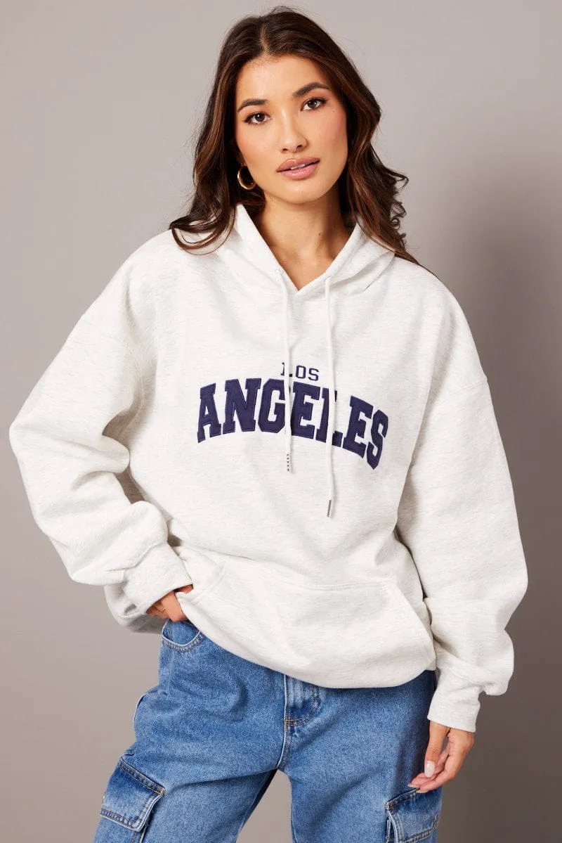 Grey Graphic Sweater Long Sleeve Hoodie sold by Ally Fashion product image thumbnail 3