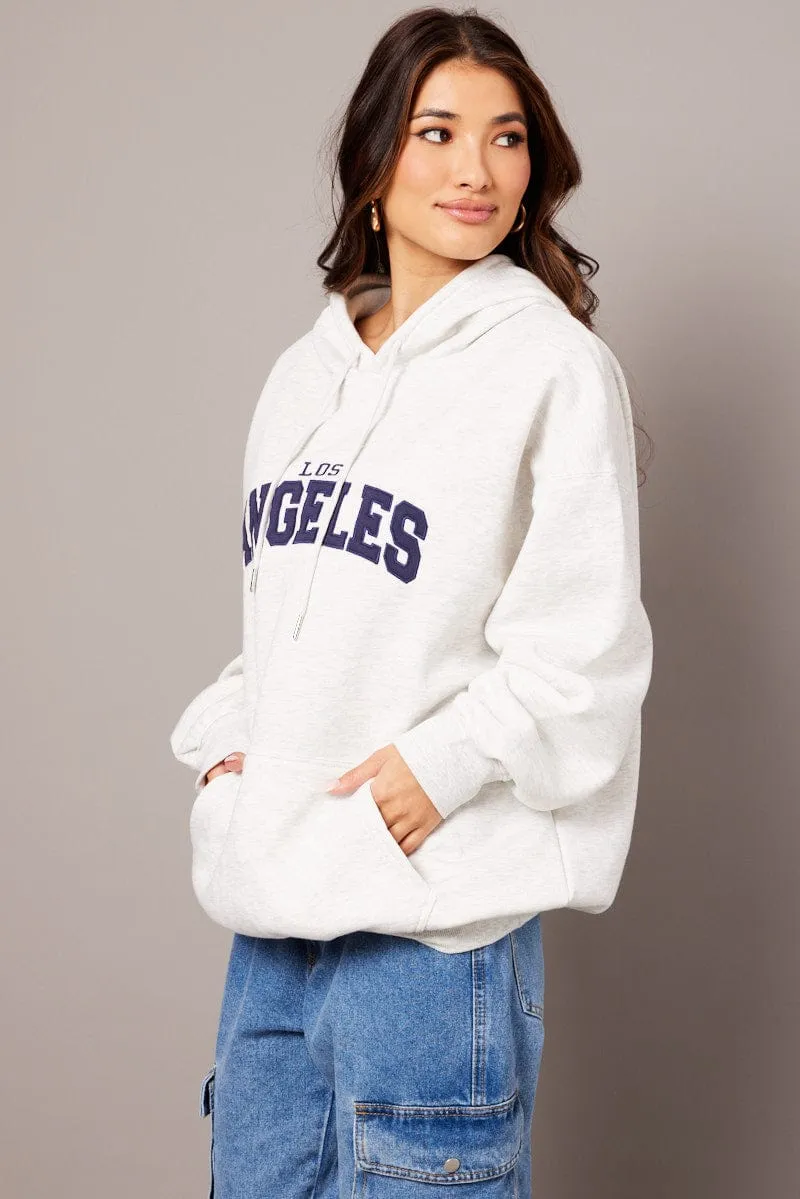 Grey Graphic Sweater Long Sleeve Hoodie sold by Ally Fashion product image thumbnail 4