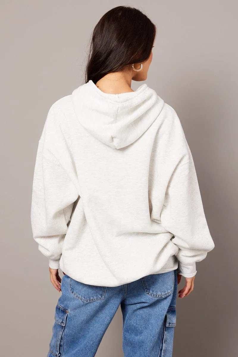 Grey Graphic Sweater Long Sleeve Hoodie sold by Ally Fashion product image thumbnail 5