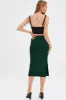 Green Knit Skirt High Rise Midi sold by Ally Fashion