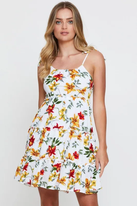 Print Mini Dress Sleeveless Sweetheart Neckline sold by Ally Fashion
