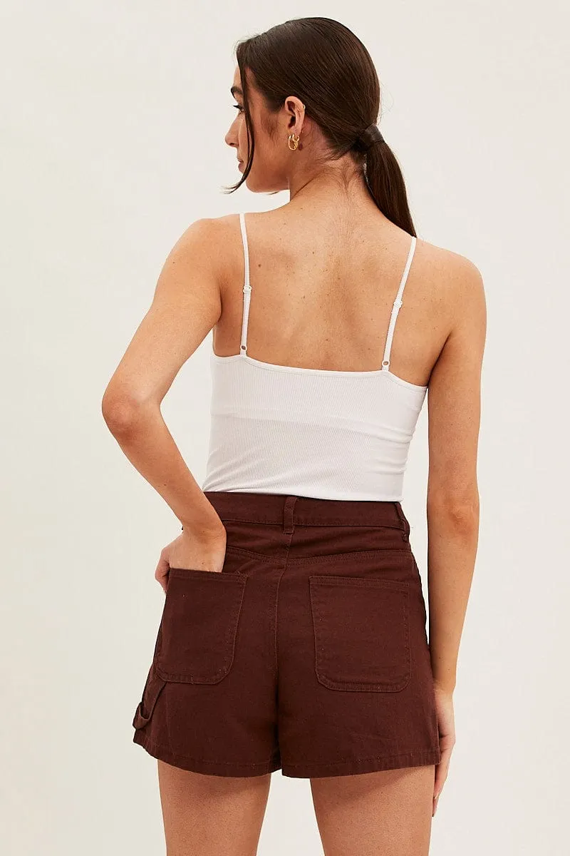 Brown Carpenter Denim Shorts High Rise sold by Ally Fashion product image thumbnail 5