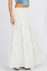 White Ditsy Maxi Skirt Elasticated Waist sold by Ally Fashion