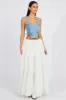 White Ditsy Maxi Skirt Elasticated Waist sold by Ally Fashion