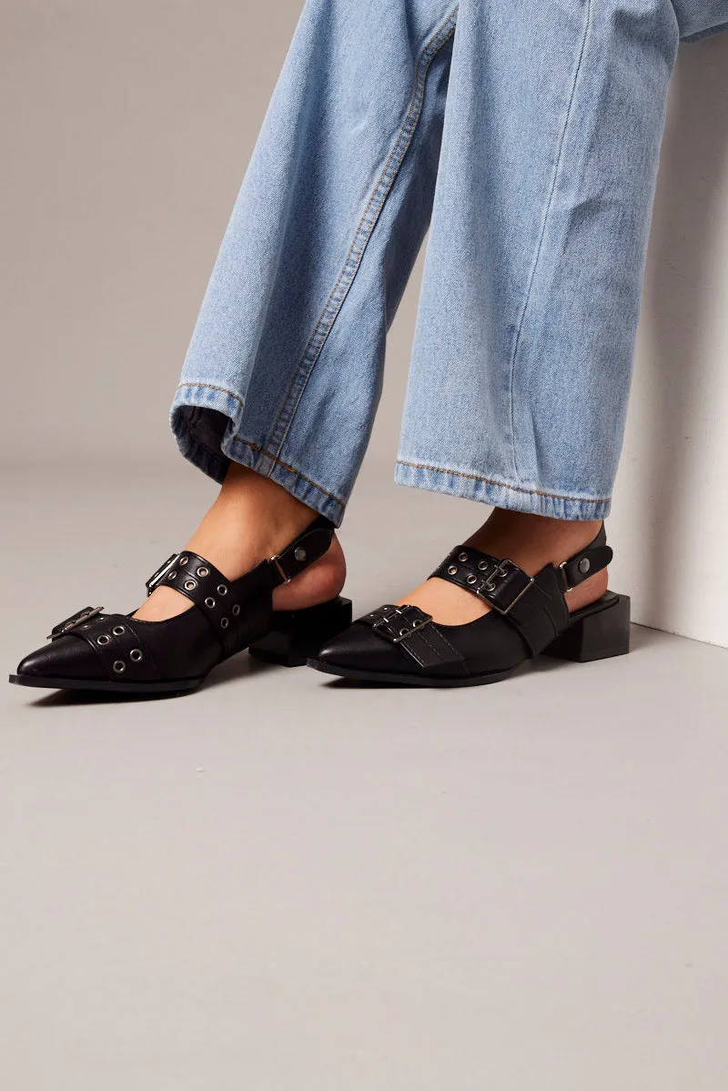 Black Eyelet Detail Sandals sold by Ally Fashion product image thumbnail 3