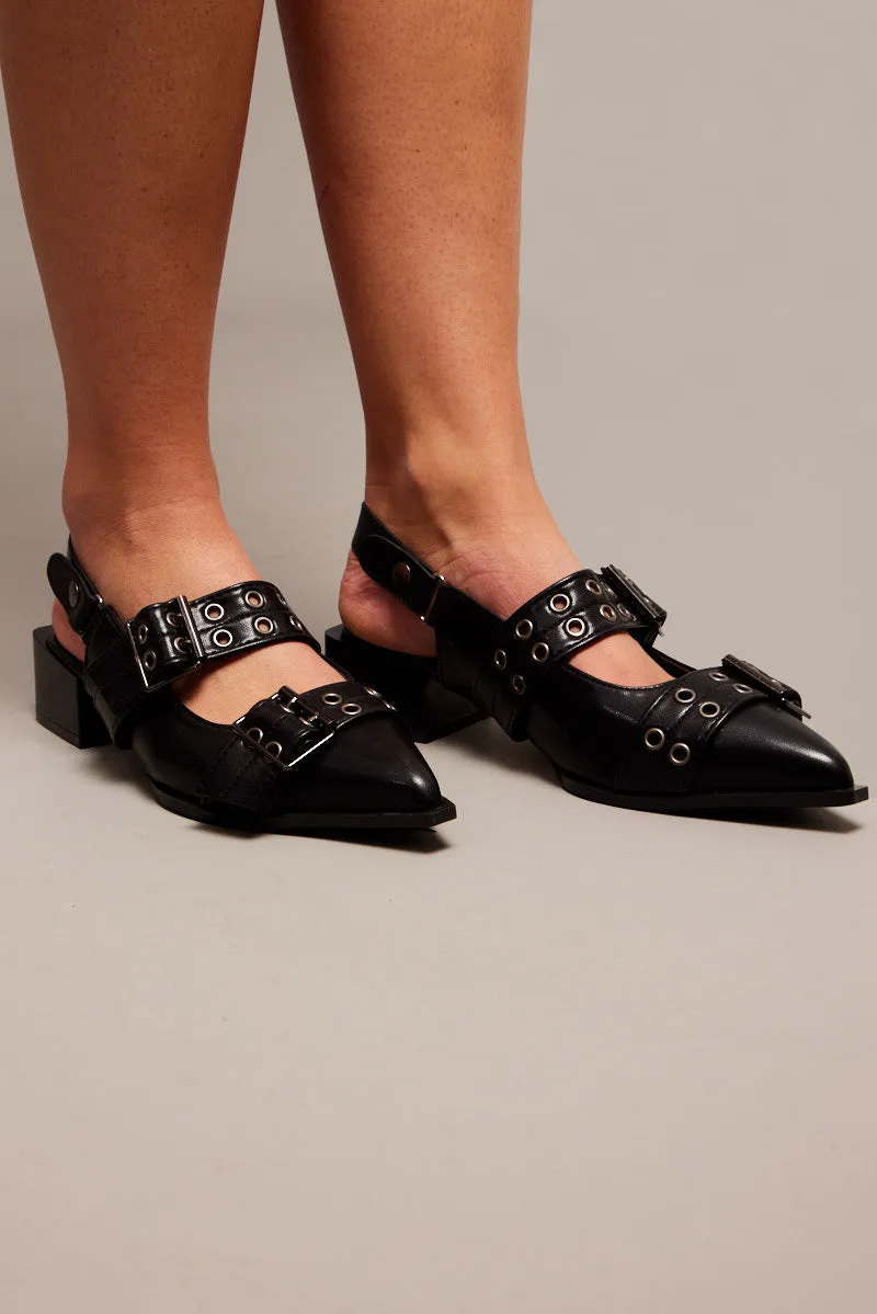 Black Eyelet Detail Sandals sold by Ally Fashion