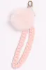 Pink Braided Wristband Keychain Pom Pom sold by Ally Fashion