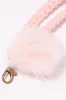 Pink Braided Wristband Keychain Pom Pom sold by Ally Fashion
