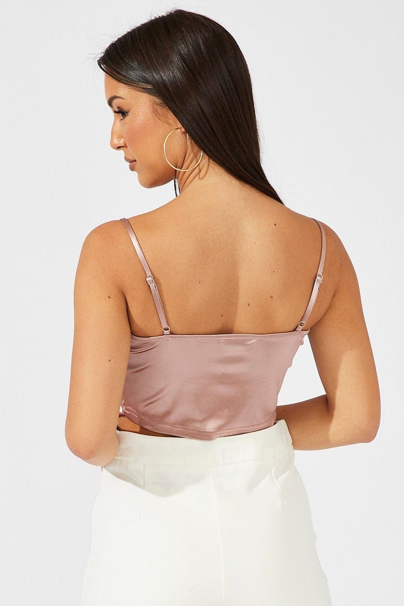 Pink Satin Cami Sleeveless Diamante Strap sold by Ally Fashion product image thumbnail 5