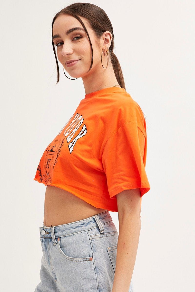 Orange Crop T Shirt Short Sleeve Crew Neck New York sold by Ally Fashion product image thumbnail 4