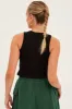 Black Crew Tank High Neck Curved Hem Sleeveless sold by Ally Fashion
