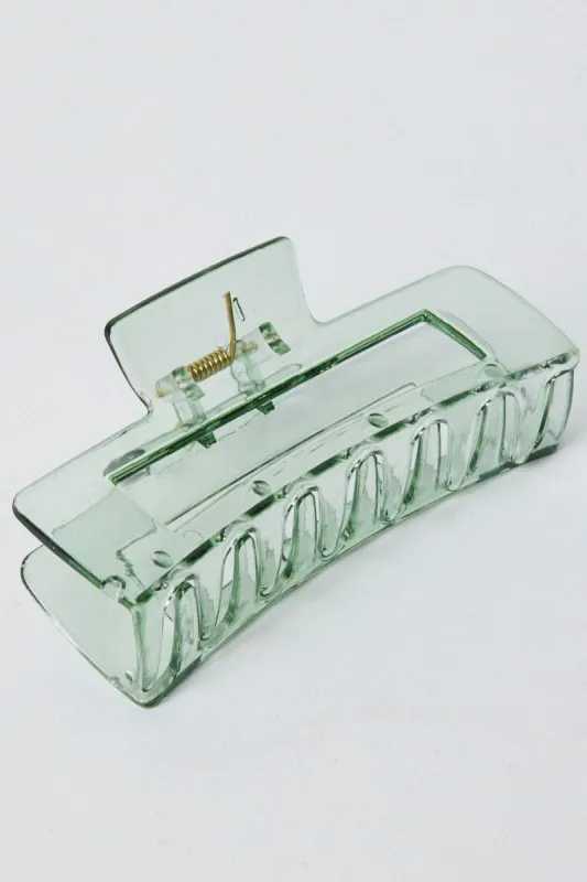 Green Large Rectangle Claw Clip sold by Ally Fashion