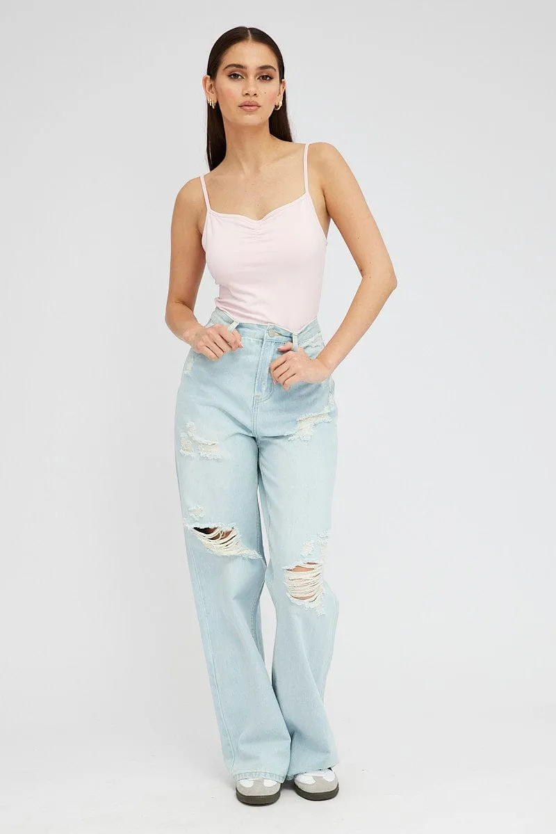 Denim Baggy Jeans High Rise Ripped sold by Ally Fashion product image thumbnail 3