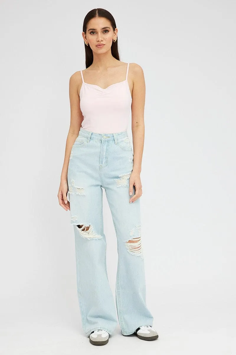 Denim Baggy Jeans High Rise Ripped sold by Ally Fashion