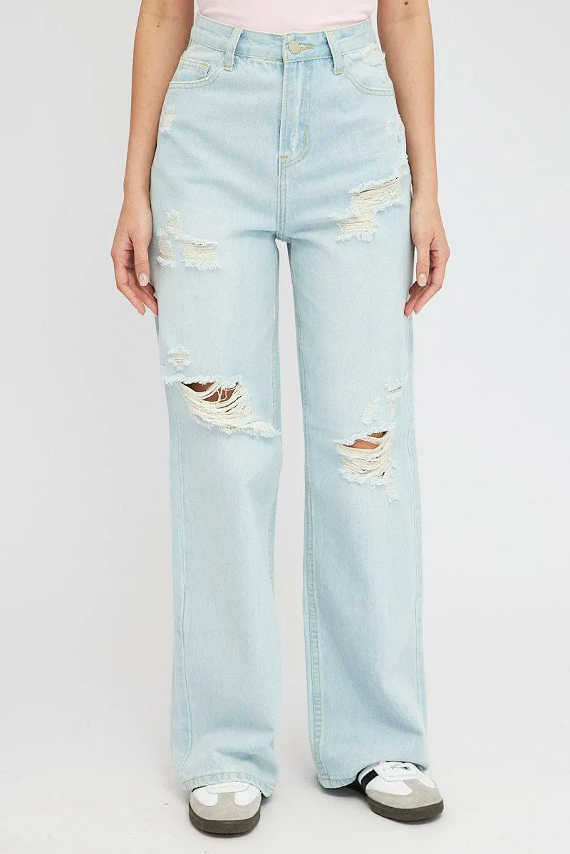 Denim Baggy Jeans High Rise Ripped sold by Ally Fashion product image thumbnail 2