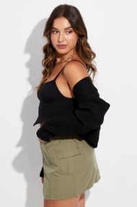 Green Cargo Skirt Mid Rise Mini sold by Ally Fashion