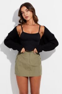 Green Cargo Skirt Mid Rise Mini sold by Ally Fashion