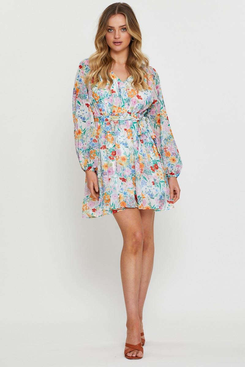 Print Mini Dress Long Sleeve sold by Ally Fashion product image thumbnail 2