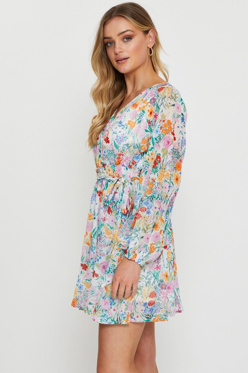 Print Mini Dress Long Sleeve sold by Ally Fashion product image thumbnail 3