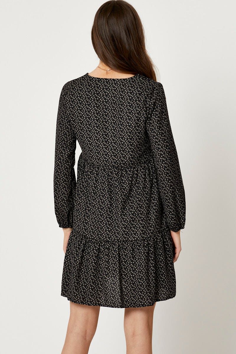 Print Mini Dress Long Sleeve sold by Ally Fashion product image thumbnail 4