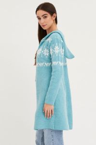 Aztec Print Knit Cardigan Long Sleeve Relaxed Hoodie sold by Ally Fashion