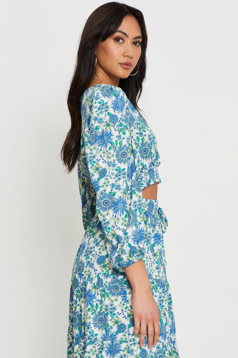 Print Crop Top Long Sleeve Crop sold by Ally Fashion product image thumbnail 4