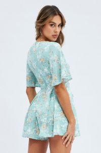 Floral Print Wing Sleeve Floral Playsuit sold by Ally Fashion