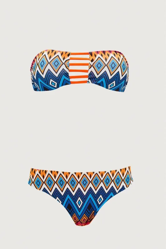 Print Ladder Detail Two Piece Bikini sold by Ally Fashion