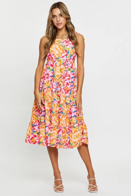 Print A Line Dress Midi sold by Ally Fashion