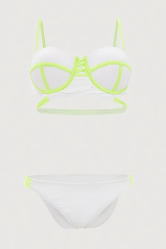 White Two Piece Bikini sold by Ally Fashion